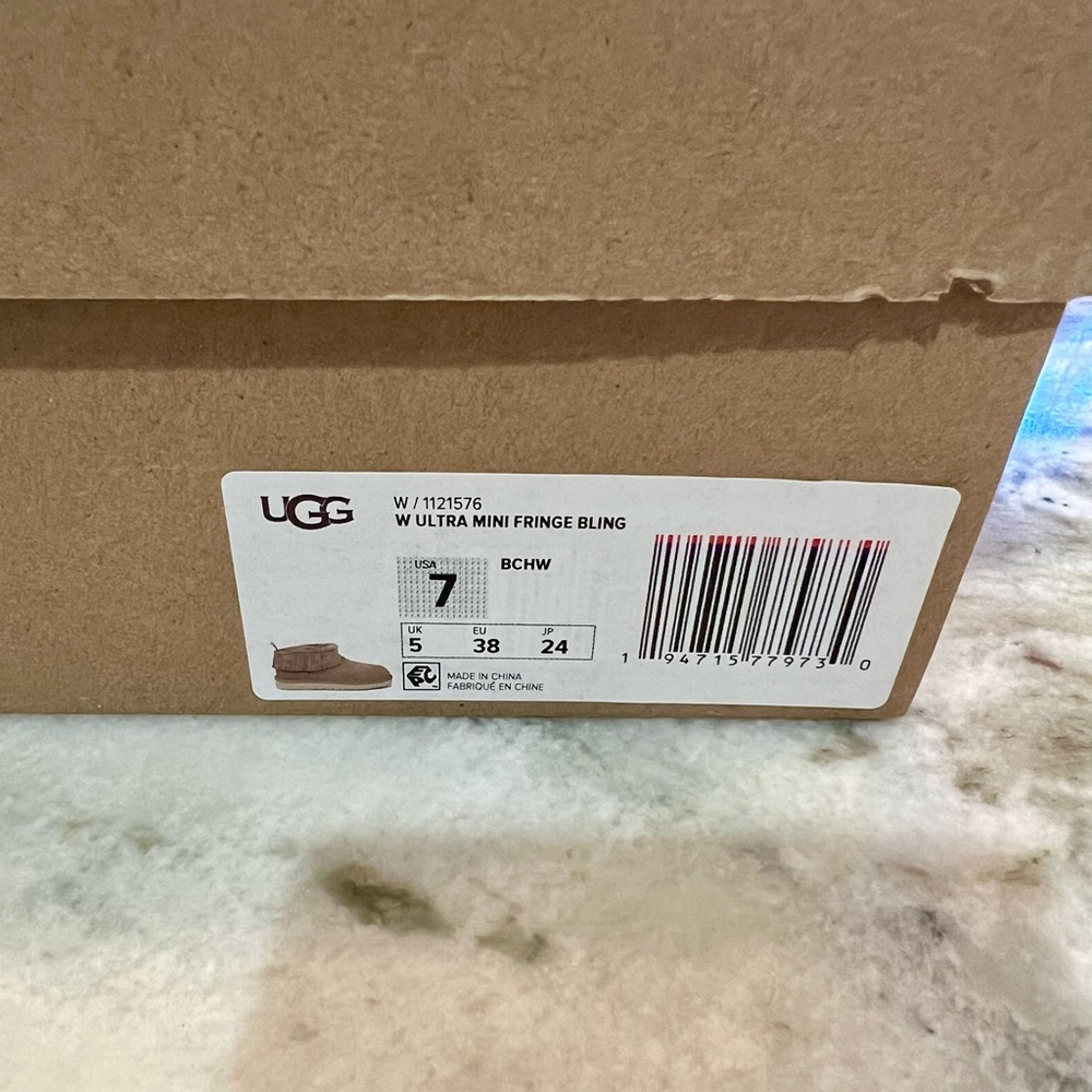 UGG Classic Ultra Mini with decorative trim around the top. - Picture 12 of 14